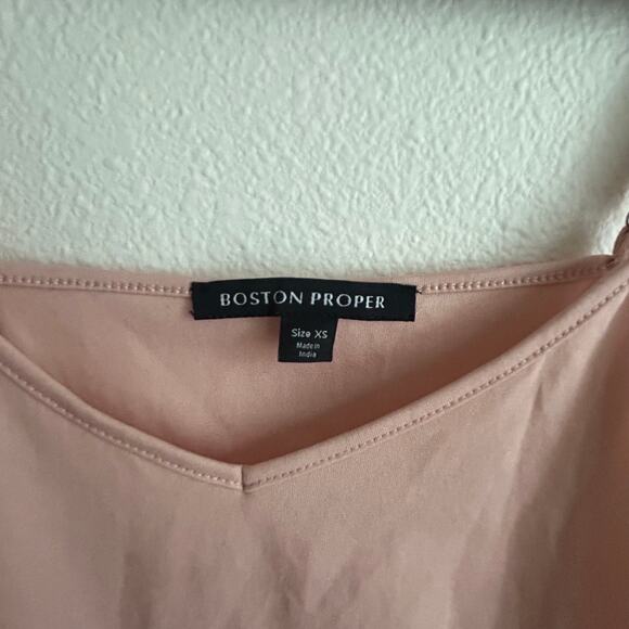 Pink Tank Top V-Neck‎ Sleeveless Casual Basic Everyday Top - Picture 4 of 8